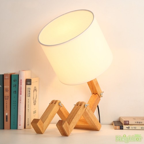 wooden study lamp